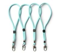 trage.band® dragonne réglable pour poignet avec mousqueton, 4 pcs blanc-bleu