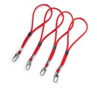 trage.band® dragonne réglable pour poignet avec mousqueton, 4 pcs rouge