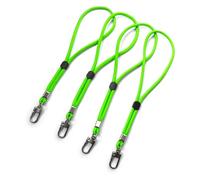 trage.band® dragonne réglable pour poignet avec mousqueton, 4 pcs vert néon