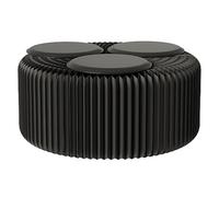 TRAGLO Fauteuil Pliant accordéon, Banc d'angle en Papier Kraft alvéolé, Tabouret Moderne avec Coussins pour l'école, la Cuisine, Le Salon et la Salle à Manger(Noir,120x30x30cm)