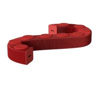 TRAGLO Fauteuil Pliant accordéon, Banc d'angle en Papier Kraft alvéolé, Tabouret Moderne avec Coussins pour l'école, la Cuisine, Le Salon et la Salle à Manger(Rouge,500x30x30cm)