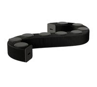 TRAGLO Fauteuil Pliant accordéon, Banc d'angle en Papier Kraft alvéolé, Tabouret Moderne avec Coussins pour l'école, la Cuisine, Le Salon et la Salle à Manger(Noir,500x30x30cm)