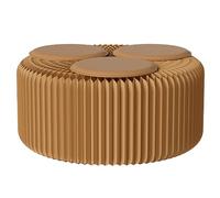 TRAGLO Fauteuil Pliant accordéon, Banc d'angle en Papier Kraft alvéolé, Tabouret Moderne avec Coussins pour l'école, la Cuisine, Le Salon et la Salle à Manger(Marron,120x30x30cm)