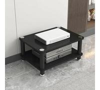 TRAGLO Meuble TV/Hi-FI, AV Etagères de Rangement 2/3/4 Niveaux avec Coins Arrondis, Meuble Chaine HiFi Audio, Platine Vinyle, Récepteur, Meuble pour La Maison(Noir,2 Tier)