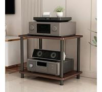 TRAGLO Meuble TV/Hi-FI, Rack HiFi À 2 Niveaux, Support pour Console de Jeux Et Équipement Audiovisuel avec Pieds Réglables, Support Multimédia pour Home Cinéma Et Studio(Walnut,60x40x52.5cm)