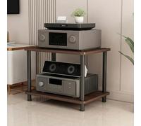 TRAGLO Meuble TV/Hi-FI, Rack HiFi À 2 Niveaux, Support pour Console de Jeux Et Équipement Audiovisuel avec Pieds Réglables, Support Multimédia pour Home Cinéma Et Studio(Walnut,60x40x47.5cm)