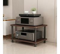 TRAGLO Meuble TV/Hi-FI, Rack HiFi À 2 Niveaux, Support pour Console de Jeux Et Équipement Audiovisuel avec Pieds Réglables, Support Multimédia pour Home Cinéma Et Studio(Walnut,60x40x37.5cm)