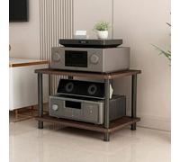 TRAGLO Meuble TV/Hi-FI, Rack HiFi À 2 Niveaux, Support pour Console de Jeux Et Équipement Audiovisuel avec Pieds Réglables, Support Multimédia pour Home Cinéma Et Studio(Walnut,60x40x42.5cm)