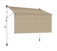 TRAGLO Store banne rétractable Manuel, auvent de Porte-fenêtre avec Rideau Pare-Soleil, abri extérieur réglable pour Jardin, Balcon et arrière-Cour(Khaki,1m(3.3ft))