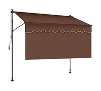 TRAGLO Store banne rétractable Manuel, auvent de Porte-fenêtre avec Rideau Pare-Soleil, abri extérieur réglable pour Jardin, Balcon et arrière-Cour(Marron,1m(3.3ft))