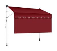 TRAGLO Store banne rétractable Manuel, auvent de Porte-fenêtre avec Rideau Pare-Soleil, abri extérieur réglable pour Jardin, Balcon et arrière-Cour(Wine Red,2.5m(8.2ft))