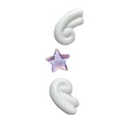 Tragus Piercing Boucles d'oreilles Ailes et Étoile, Os d'oreille, Ongles, Bijoux de corps, Accessoires d'oreille à la mode pour un usage quotidien, Boucles d'oreilles Ailes d'ange, taille unique