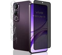 TRAHOO-1 Pièce Verre Trempé Anti Espion pour VIVO V50 Lite 5G Protection D'écran + 2 Pièces Protecteur Caméra, Dureté 9H/Anti-Spy, Protège Écran pour VIVO V50 Lite 5G - Privacy Vitre Trempé