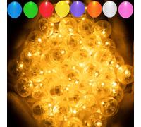 TRAHOO-100pcs Orange Balloon Lights,Long Standby Time Waterproof Mini Light,Battery Powered,Round LED Ball Lamp for Latex Balloon Paper Lantern Party Wedding Festival Christmas Halloween Decorative