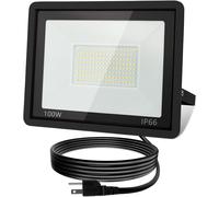 Trahoo-100w Led Flood Light Outdoor, 10000lm Super Bright Floodlight Outside Work Lightwith Plug, 6500k Daylight White Led Flood Light Outdoor, Ip66 Waterproof Outdoor Flood Light-1pack