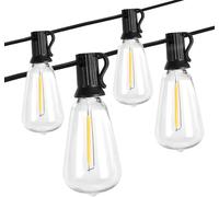 TRAHOO-10FT Outdoor String Lights with 10 Bulbs,ST38 1W Plastic LED Edison Bulbs, Shatterproof, Waterproof String Lights, Perfect for Bistro, Pergola, Backyard and Garden