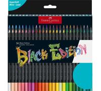 Trahoo-116450 Black Edition Boîte De 50 Crayons De Couleur Vibrants, Résistants À La Rupture Et Prise En Main Ergonomique, Crayon De Couleurs Colorier Sur Papier Clair Et Foncé