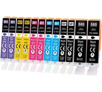 TRAHOO-12x 580XL 581XL Cartouches d'encre pour Canon PGI-580 CLI-581 Multipack 581 PB pour Canon TS8350 Pixma TS8350 TS8351 TS8352 TS8150 TS8151 TS8250 TS8251 TS8252 TS9150