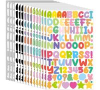 Trahoo-15pcs Autocollants Lettre, Stickers Alphabet, Autocollant Prenom, Lettres Adhésives Autocollants, Alphabétiques Autocollants Numéro Alphabet Coloré Gommettes Enfants Autocollants (Couleur)