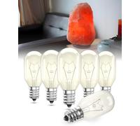 Trahoo-15w Salt Lamp Bulbs, 15 Watt Wax Warmer Wulb 120v E12 Salt Lamp Light Bulb Replacement Warm White 2300k Lava Lamp Bulb 25 Watt 300¡Æ Heat-Resistant Oven Bulb 6 Pack