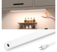 TRAHOO-16 Inch Under Cabinet Lights with Hand Wave, Under Counter Lighting 4000K Natural White,Dimmable,Plug and Play,LED Lights for Kitchen Cabinet, Cupboard, Closet, Desk