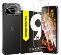 TRAHOO-2 pièces Verre Trempé pour Google Pixel 9 5G, +2 Caméra Protecteur, pas de bulles, bords incurvés 2,5D protection écran, Dureté 9H, Ultra HD Claire Google Pixel 9 vitre protection
