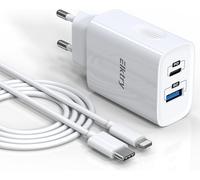 TRAHOO-20W Chargeur iPhone Rapide, Elktry Chargeur iPhone 2 Ports [MFi Certified] avec 2M Cable USB C vers Lightning Power Delivery 3.0 Chargeur USB C Compatible avec iPhone 12/13/11 Pro X/XS Max iPa