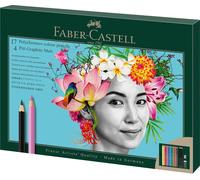 Trahoo-210052 Polychromos Colored Pencils, Set De 17 Crayons De Couleur, 4 Crayons Pitt Graphite Matt, Une Gomme Et Un Taille-Crayon, Crayon De Couleurs Professionnel Avec Mine ¿¿Paisse 3.8 Mm