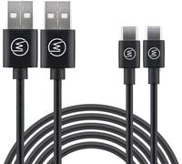TRAHOO-2X Cable USB C de Charge Rapide et Synchro pour Smartphone, Smart Watch, powerbank, tablettes et Enceinte Bluetooth - USB Cable Type C (3A, 15W, 5V) Noir