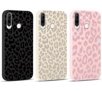 TRAHOO-3 Pièces Coque pour Huawei P30 Lite / P30 Lite New Edition 6,15"", Ultra Souple Silicone TPU avec Aesthetic Motif Léopard Design Étui pour Femmes, Antichoc Anti-Rayures Bumper Protection Housse