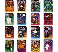 Trahoo-32 Feuilles Autocollant Halloween, 16 Styles D'autocollants D'halloween Pour Les Enfants Autocollants De Visage D'halloween Autocollants De F¿ºte D'halloween Pour Les Activit¿¿S D'halloween