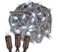Trahoo-34 Feet 100 Light Brown Wire Led Christmas Lights Outdoor, Commercial Grade, Pure White, 5mm Bulbs, Ul Listed, Connectable Up To 714 Feet