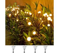 TRAHOO-4Count Solar Lights Outdoor Waterproof IPX5, Solar Garden Lights Wind Swaying Lights, Firefly Light Outdoor Solar, Outdoor Christmas Lights, for Yard Lawn Pathway Decoration Lighting, WarmYell