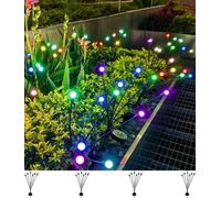 TRAHOO-4Count Solar Lights Outdoor Waterproof IPX5, Solar Garden Lights, Wind Swaying Lights,Firefly Lights Outdoor Solar, Christmas Lights Outdoor, For Yard Lawn Pathway Decoration, 6LED,8 Colors Ch