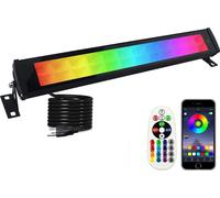 TRAHOO-50W RGB Wall Washer Light, Color Changing RGB Light Bar with Remote Control, IP66 Waterproof RGB LED Flood Light for Outdoor Indoor Festival Garden Party Stage Lighting - Timing Memory Music