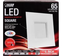 Trahoo-6 Inch Led Recessed Square Flat Panel Downlight, 65w Equivalent, Dimmable, Pre-Mounted Trim, Retrofit Kit, 3000k Warm White, 90+ Cri, 850 Lumens, 30,000-Hour Lifetime, Ledrsq6/930