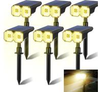 TRAHOO-6Pack Solar Spot Lights Outdoor,4 Modes Solar Outdoor Lights,Waterproof Security Wall/Ground Light for Garden,LED Garden Landscape Spotlights for Yard Pathway Driveway