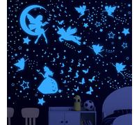 Trahoo-Autocollants Fée Phosphorescentes Etoiles Phosphorescentes Plafond Licorne Papillon Points Fluorescente Lumineuse Stickers Muraux Décoration Pour Bébé Enfants Fille Chambre