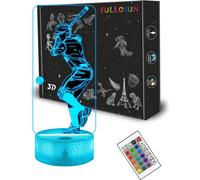 Trahoo-Baseball 3d Night Light For Kids, Illusion Optical Led Bedside Lamp With Remote Control 16 Colors Changing, Cool Home Bedroom Decor Birthday Xmas Gifts For Sports Fan Lover Children Boy Teen