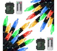 TRAHOO-Battery Operated Christmas Lights Outdoor, 2 Pack 17.7FT 50 Multicolor Mini LED Xmas Lights, Luces Navideñas String Lights with Remote Control, 8 Lighting Modes,Timer for Holiday Decoration