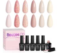 Trahoo-Beetles Vernis Semi Permanent 6 Couleurs, Vieil Argent Lot De Vernis ¿¿ Ongles Gels Paillettes Gel¿¿E Nue Transparent S¿¿Che Sous Lampe Uv/Led, Cadeaux De Manucure Nail Art Bricolage
