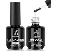 Trahoo-Beetles Vernis Semi Permanent, Base De Vernis Et Top Coat Sans Essuyage 15ml, Vernis ¿¿ Ongles Gel Transparent, S¿¿Che Sous Lampe Uv/Led, Brillant Et Durable Beaut¿¿ Cadeau.