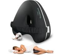 Trahoo-Black Heart - Coussin Genoux Nuit En Mémoire Conçu Pour Bien Dormir Sur Le Côté - Calibré Avec La Technologie Sense-Form - 100% Délicat Coton - Coussin Pour Genoux Pour Le Mal De Dos & De Jamb