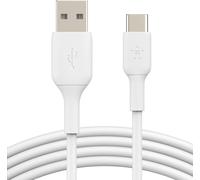 TRAHOO-BoostCharge cable USB-C, cable de recharge USB-C vers USB-A, cable USB Type-C, cable USB C pour iPhone 16, iPhone 15, Samsung Galaxy S24, S23, iPad Pro, Google Pixel, etc., 1 m, blanc