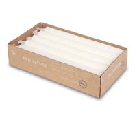 TRAHOO-Bougies Müller Kerzen PRO NATURE - Bougies Stéariques Blanches - 2,2 x 20 cm - 10 Bougies pour Chandelier - Longue Dur[J61]