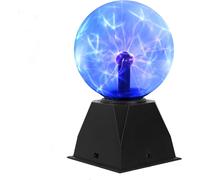 TRAHOO-Boule de Plasma 6 Pulgadas, Lampe Plasma Magique, Boule Electricité Statique, Lumière Plasma Touch Sensible Boule Plasma Bleu pour Les fêtes, Décoration de Noël 220V