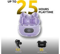 TRAHOO-Buds Plus TWS T313AE Écouteurs sans Fil avec réduction Active du Bruit, ENC, Bluetooth et jusqu'à 25 Heures de Lecture de Musique, Violet