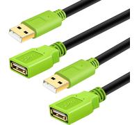 TRAHOO-Câble d'extension USB 2.0 [1M, 2 pièces], câble USB 2.0 A mâle et femelle rallonge câble USB 2 mètres pour clé USB, hub USB, lecteur de carte, clavier, imprimante, scanner, appareil photo