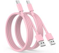 TRAHOO-Cable USB C pour iPhone 16 17 15 Pro Max Plus,USB C vers USB Charge Rapide [2M/Lot de 2] Câble USB Type C Cable Voiture pour Apple CarPlay Compatible avec Galaxy S25 S24 S23,iPad Pro-Rose