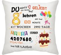 Trahoo-Cadeau Anniversaire Fille Garçon 8 Ans Housses De Coussin Cadeau Décoratif D'anniversaire Housse De Coussin Decoration 45 X 45 Cm Allemand
